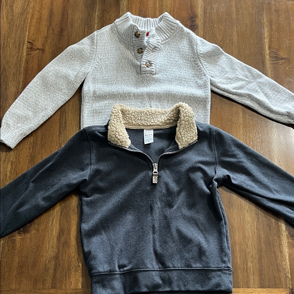 Carter's Gray and Cream Kids Sweaters